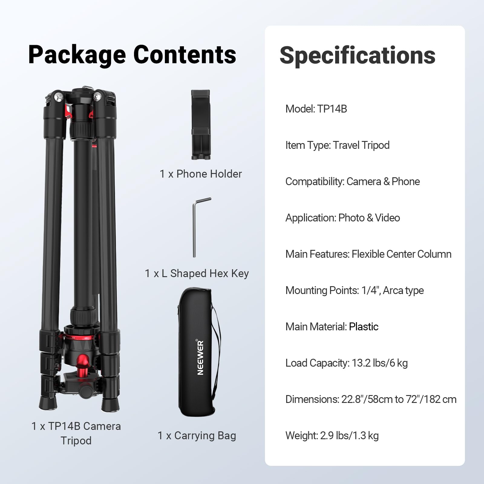 Aluminum Travel Camera Tripod