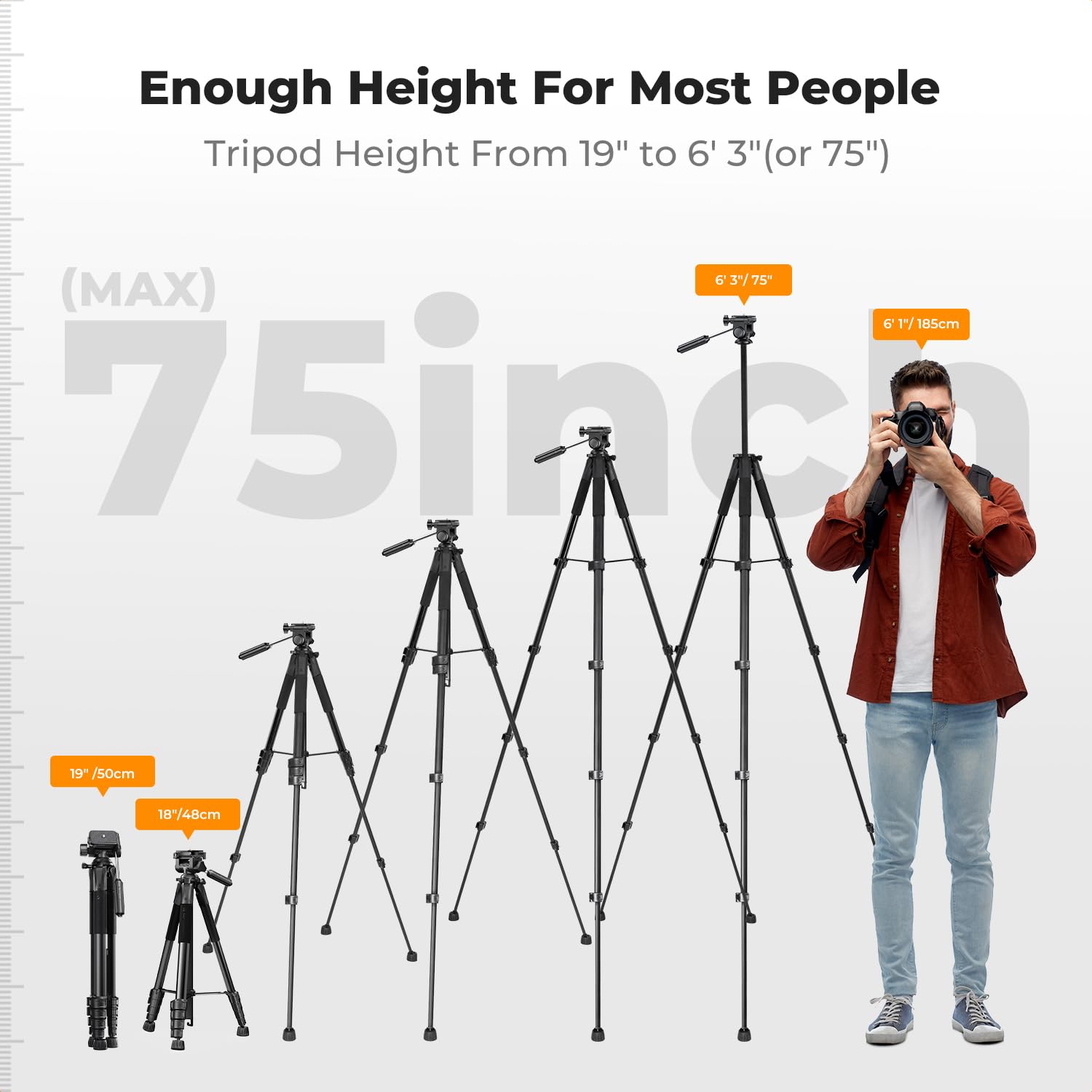 75" Camera Tripod Stand