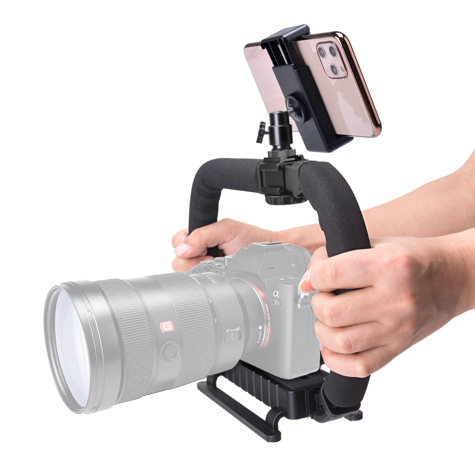Camera Stabilizer Rig with 3-Shoe Mount