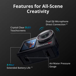 4K Action Camera with Dual Touchscreens