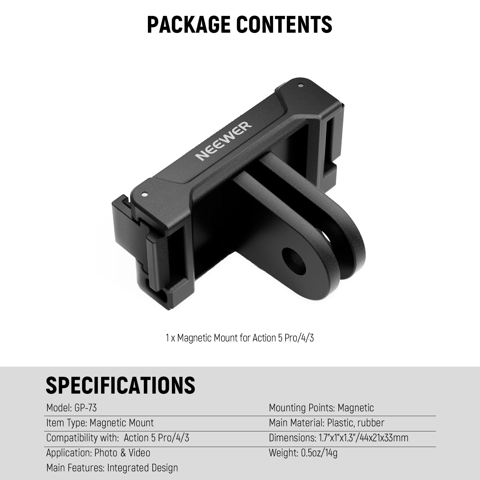 Magnetic Action Camera Quick Release Mount
