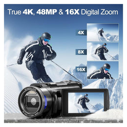 4K Camcorder 48MP 16X Zoom