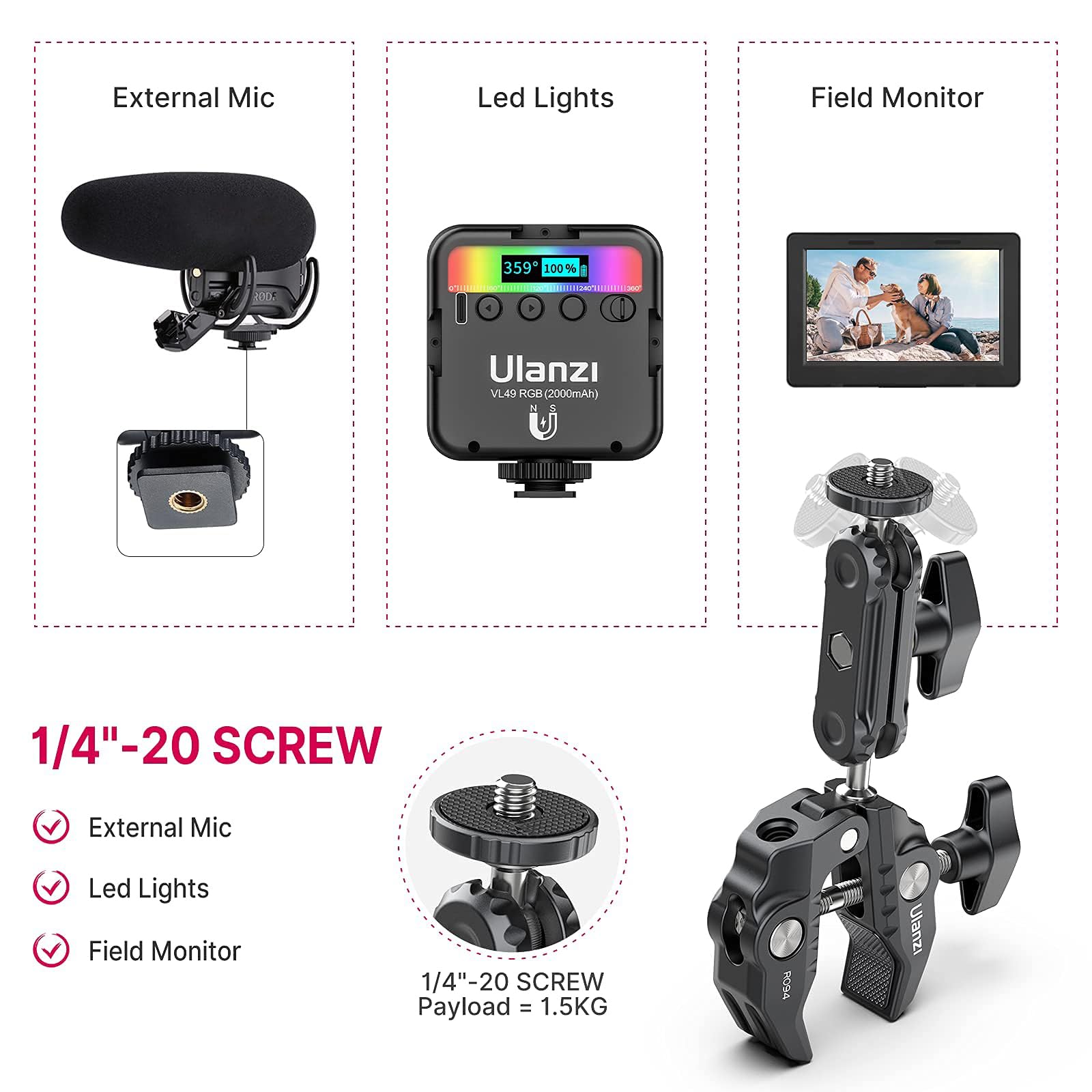 ULANZI Super Clamp Camera Clamp