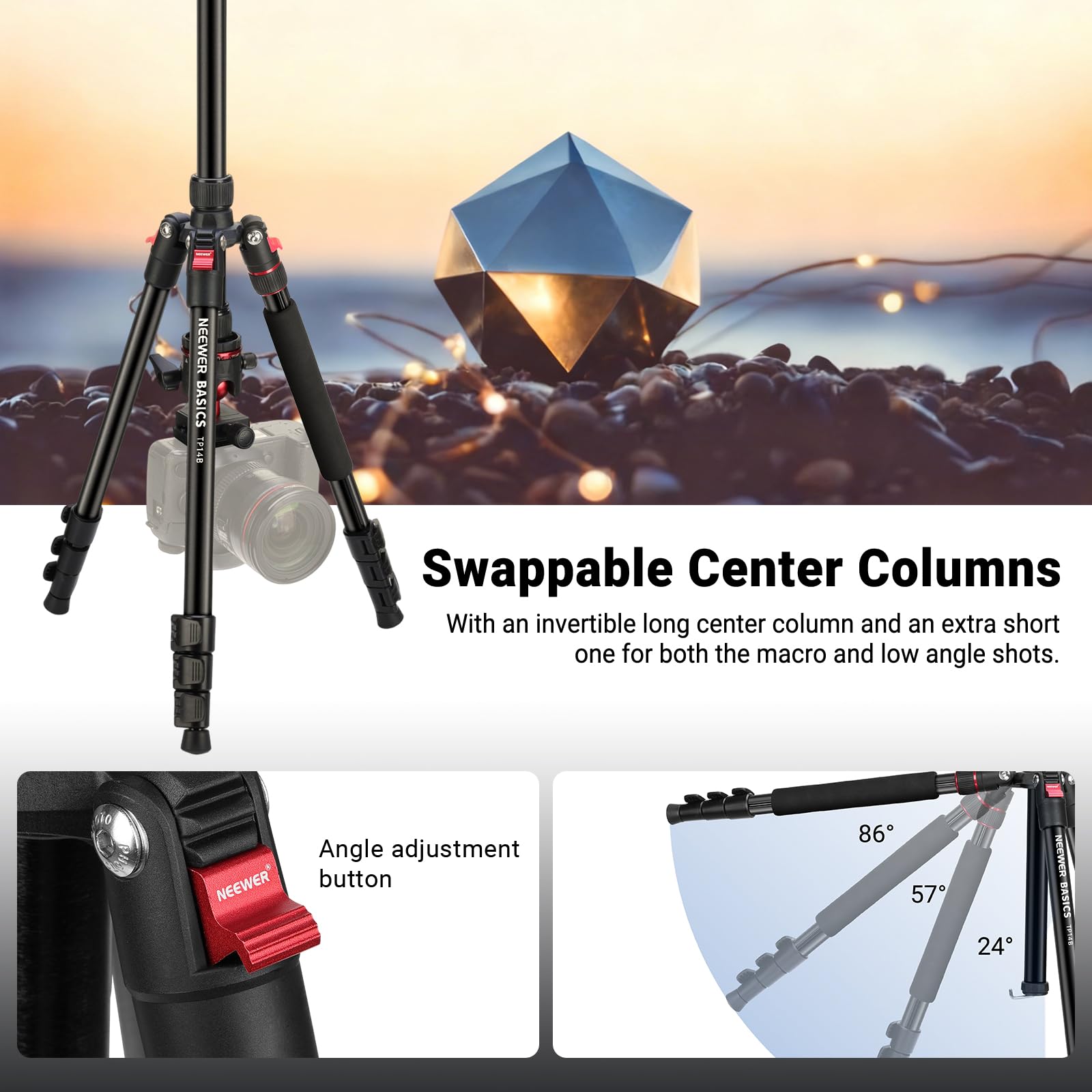 Aluminum Travel Camera Tripod