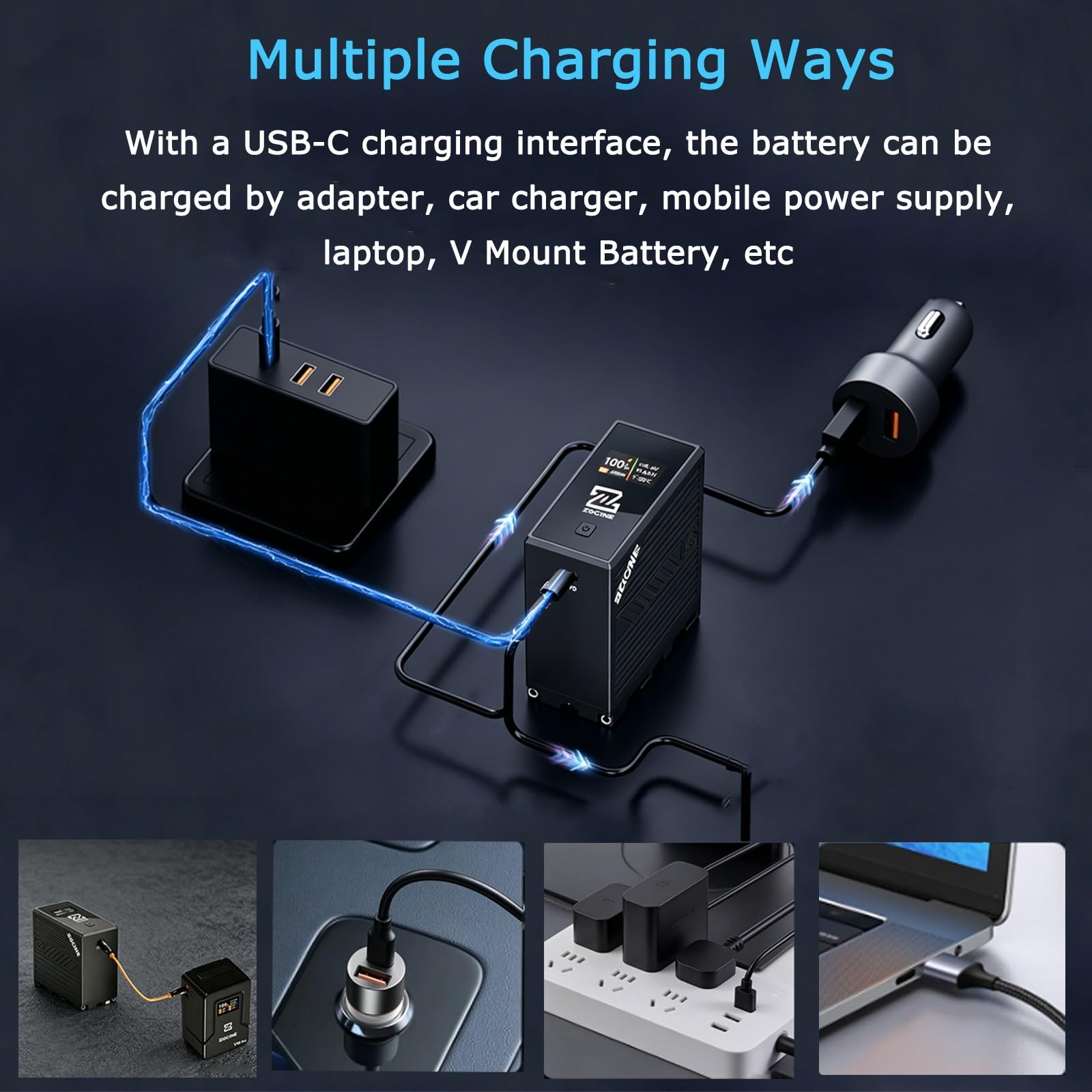 NP-F970 Battery 9600mAh USB-C PD
