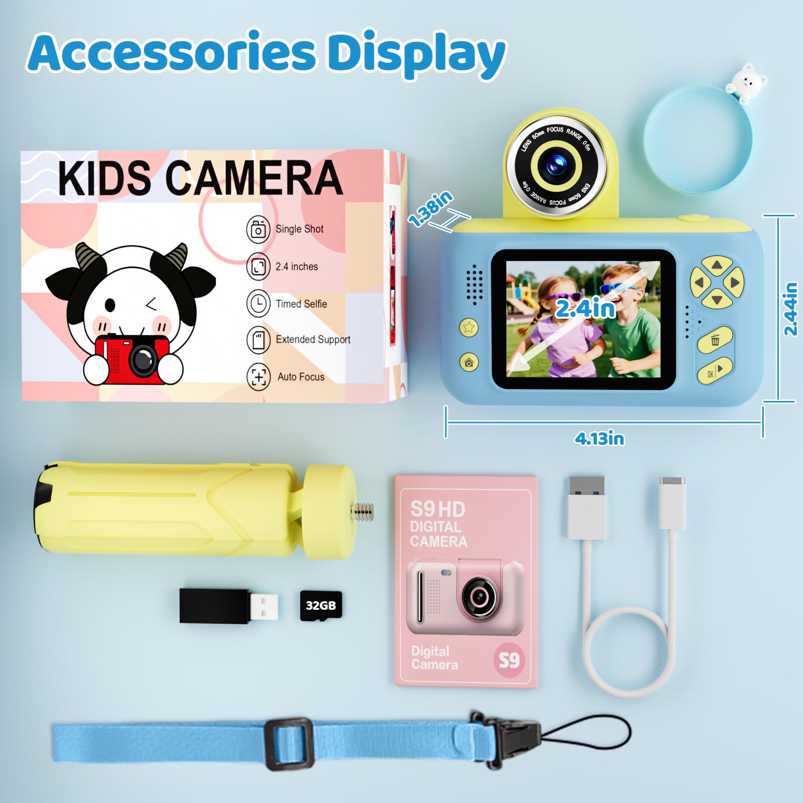 Kids Digital Camera with 32GB SD Card
