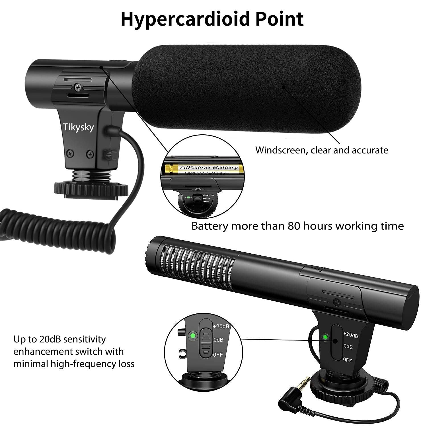 Shotgun Camera Microphone with Windscreen