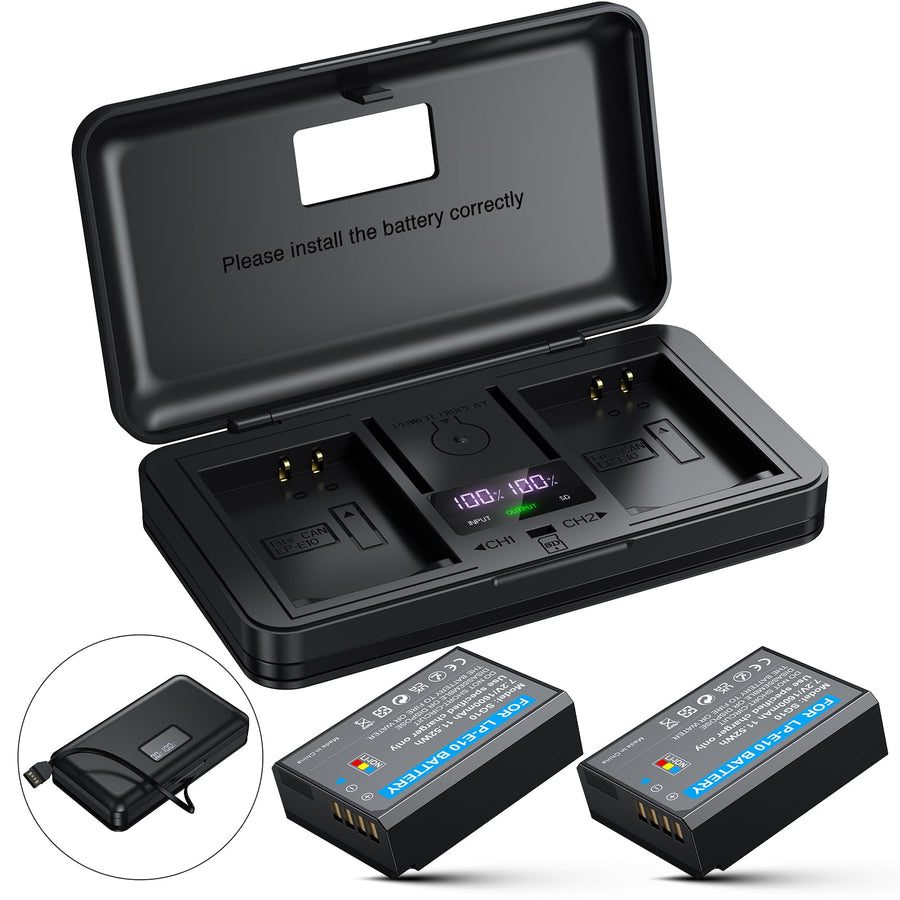 LP-E10 Battery & Dual USB Charger Kit