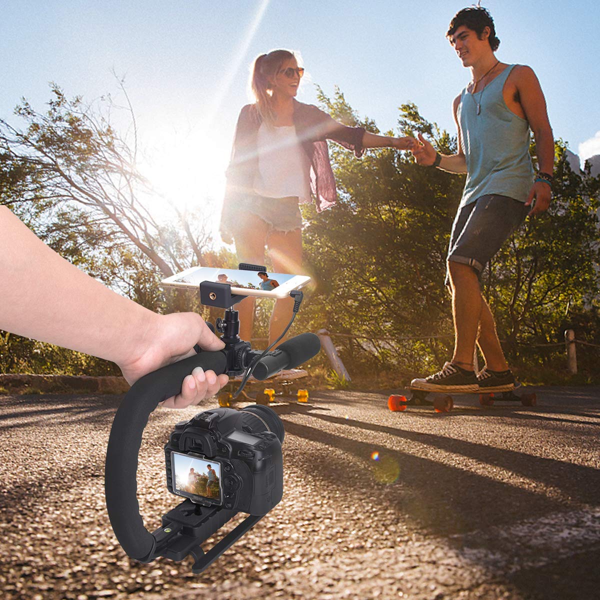 Camera Stabilizer Rig with 3-Shoe Mount