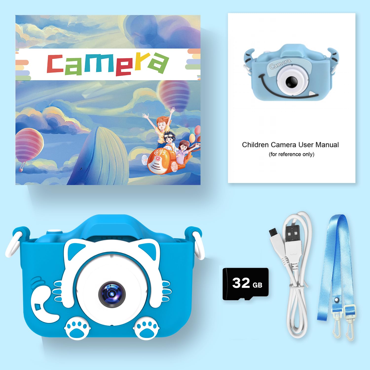 Kids Digital Camera with 32GB SD Card