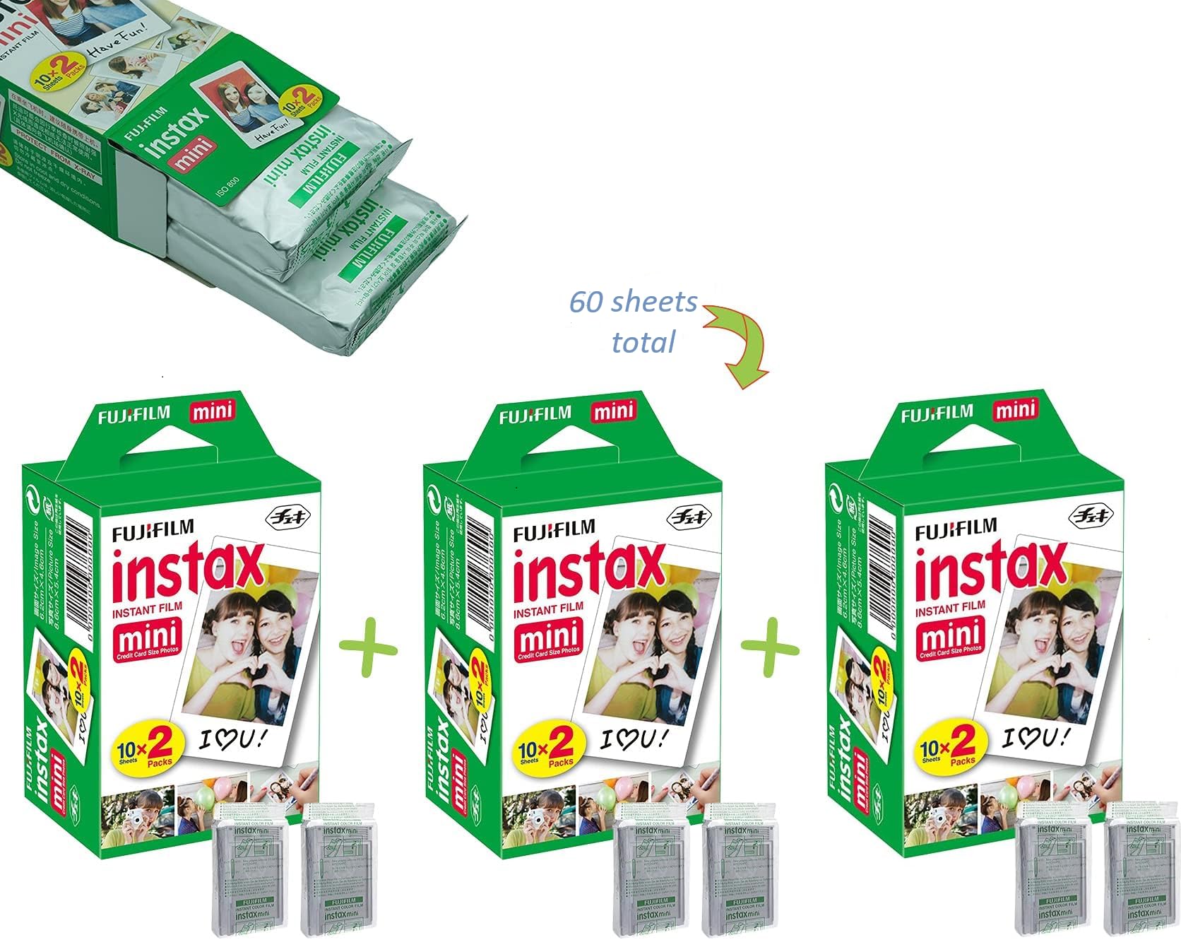 Instant Camera Film Bundle 60 Sheets
