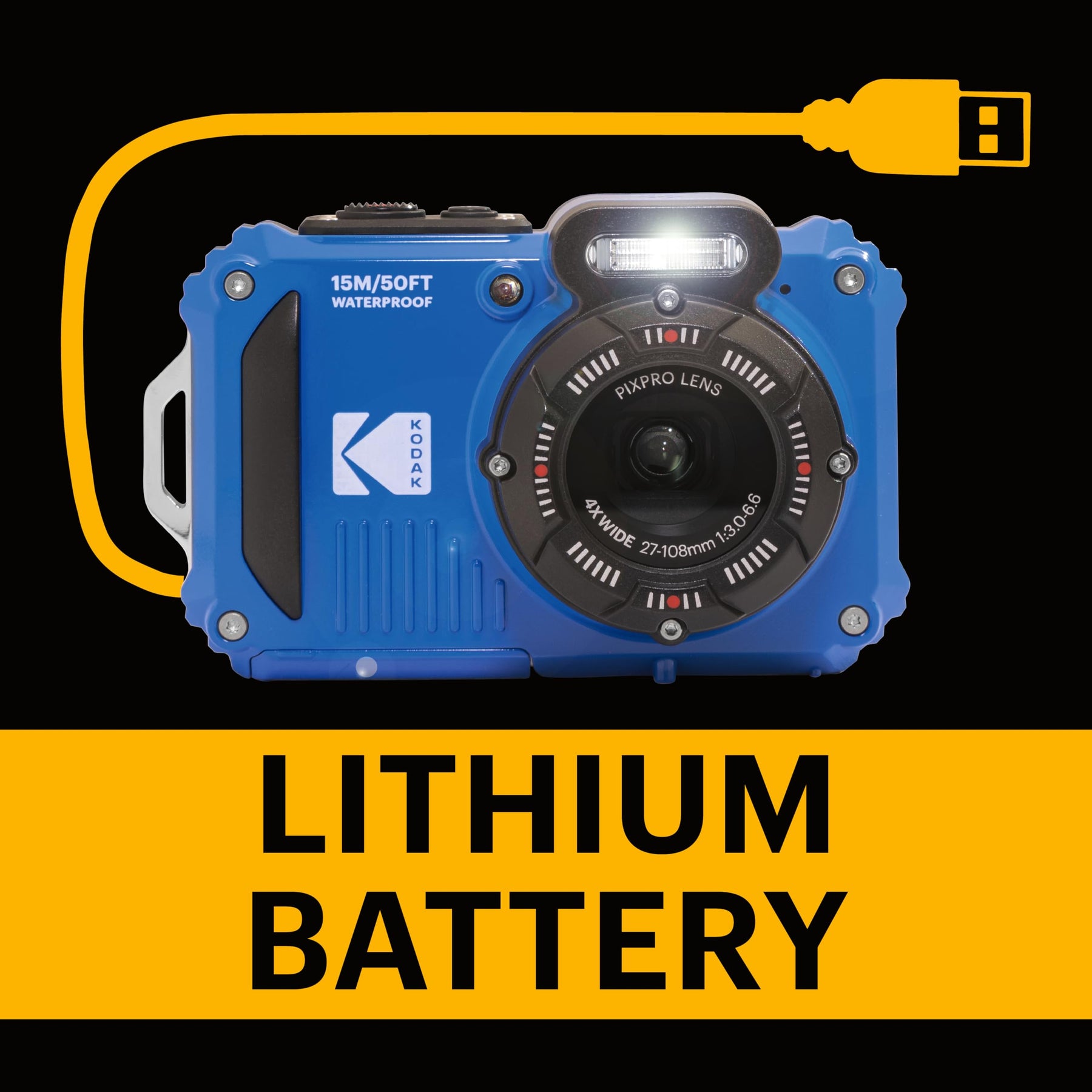 16MP Waterproof Camera 4X Zoom