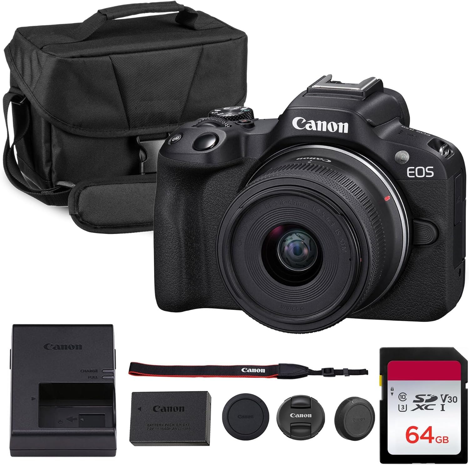 EOS R50 Mirrorless Camera Travel Bundle