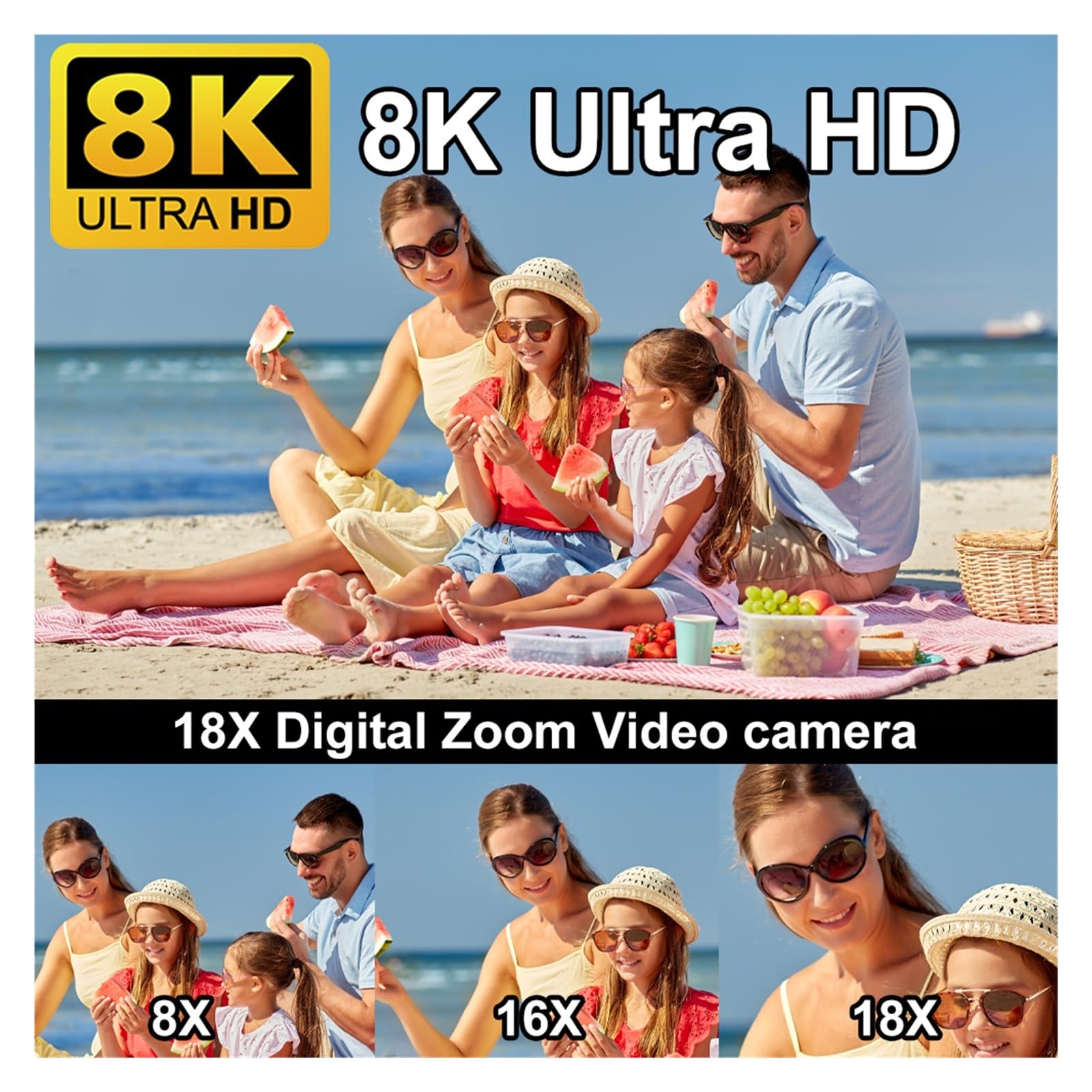 8K Digital Camera 48MP 18X Zoom