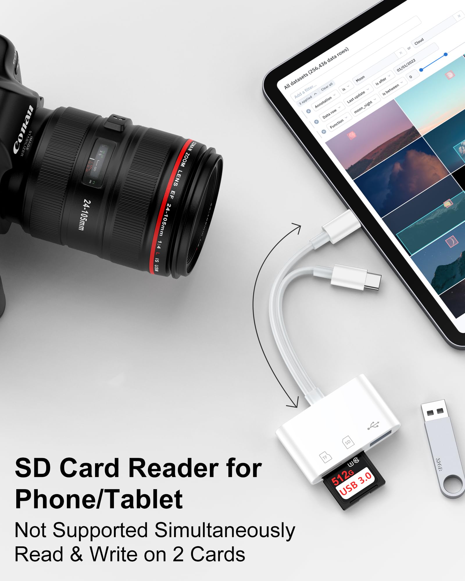 SD Card Reader for iPhone & USB-C Devices
