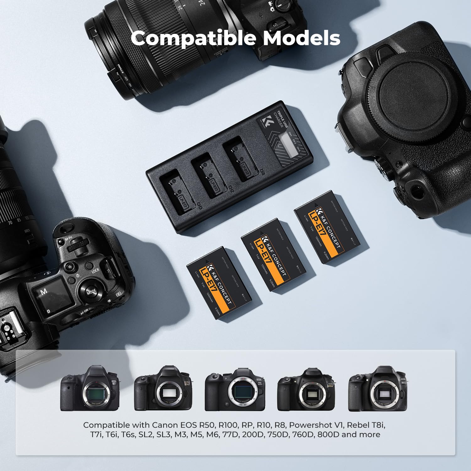 LP-E17 Battery & 3-Slot Charger Kit