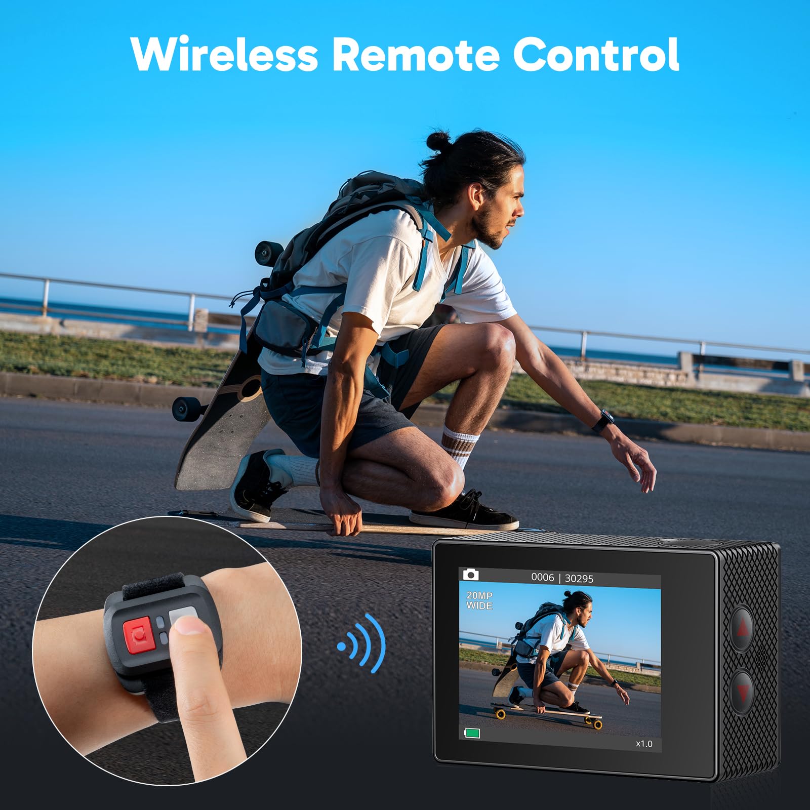 4K Action Camera 20MP Waterproof Camera
