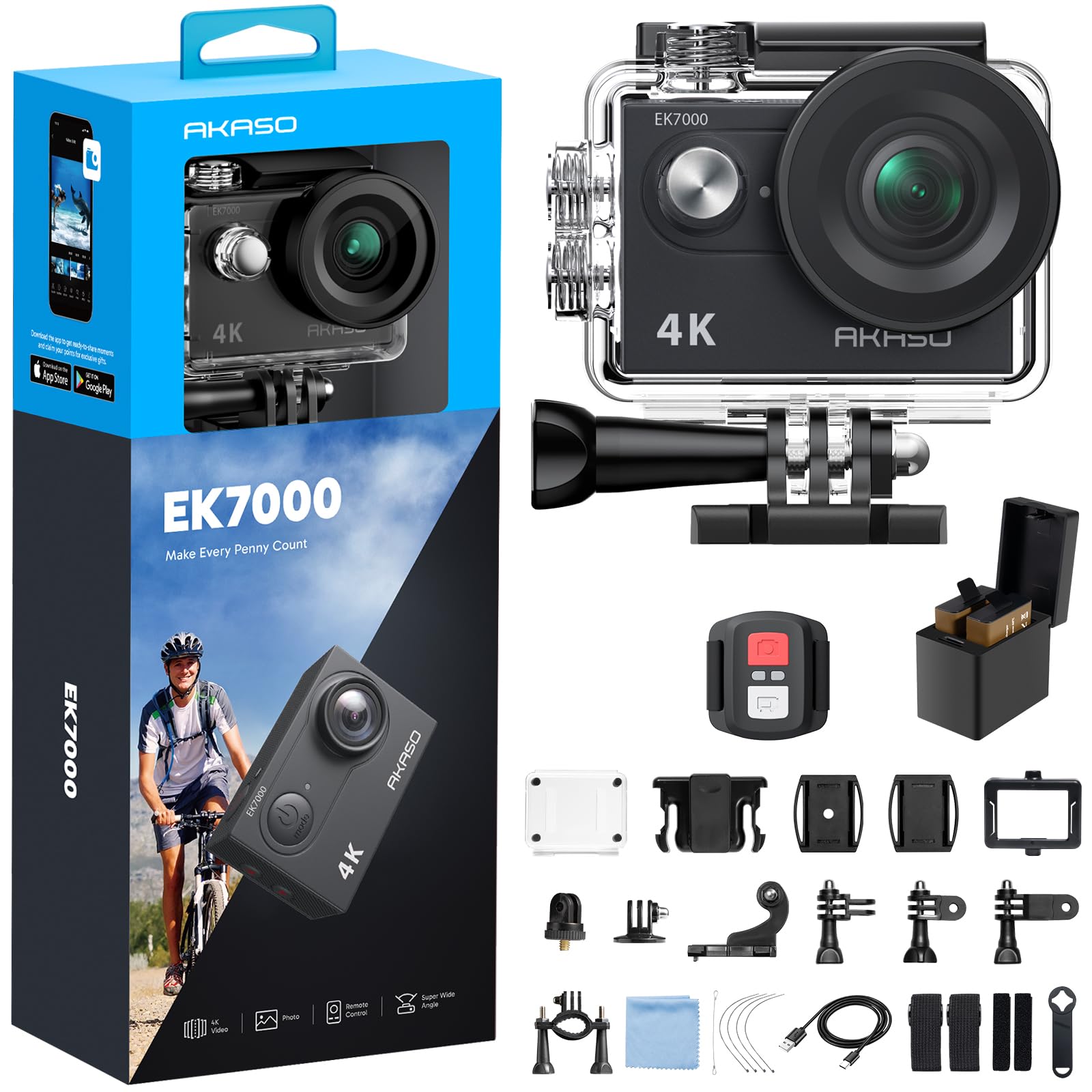 4K Action Camera 20MP Waterproof Camera