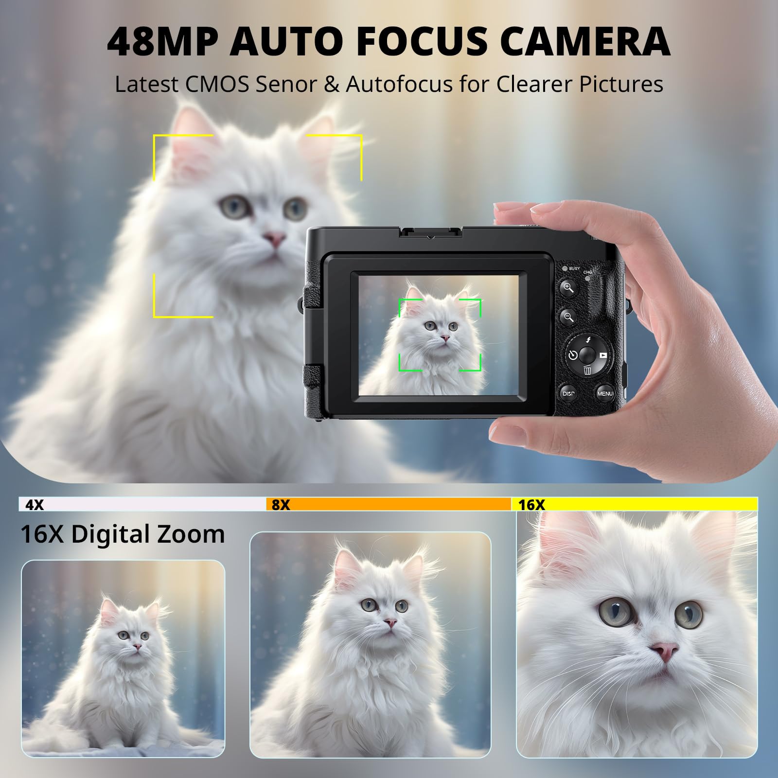 48MP 4K Vlogging Camera 16X Zoom