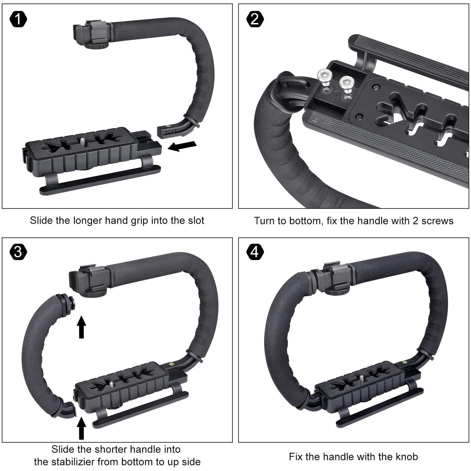 Camera Stabilizer Rig with 3-Shoe Mount