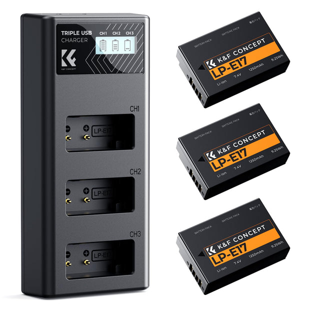 LP-E17 Battery & 3-Slot Charger Kit