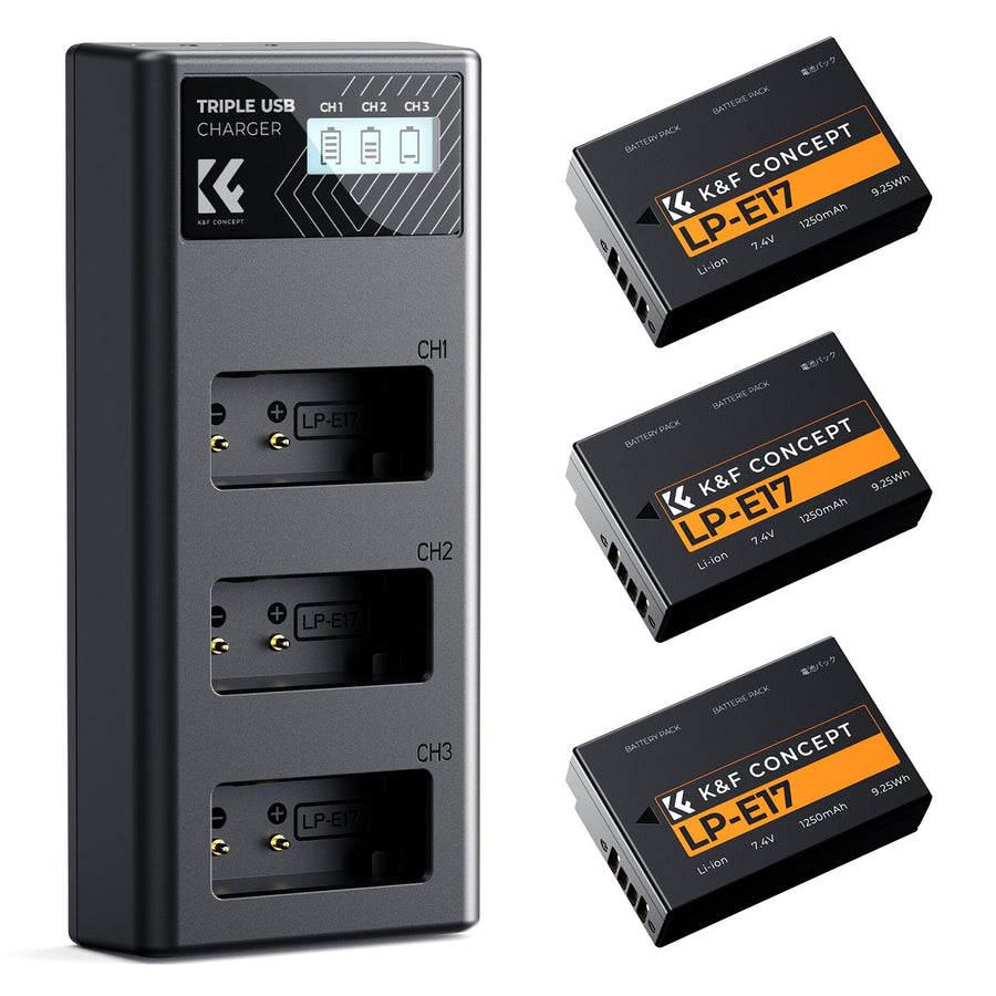 LP-E17 Battery & 3-Slot Charger Kit