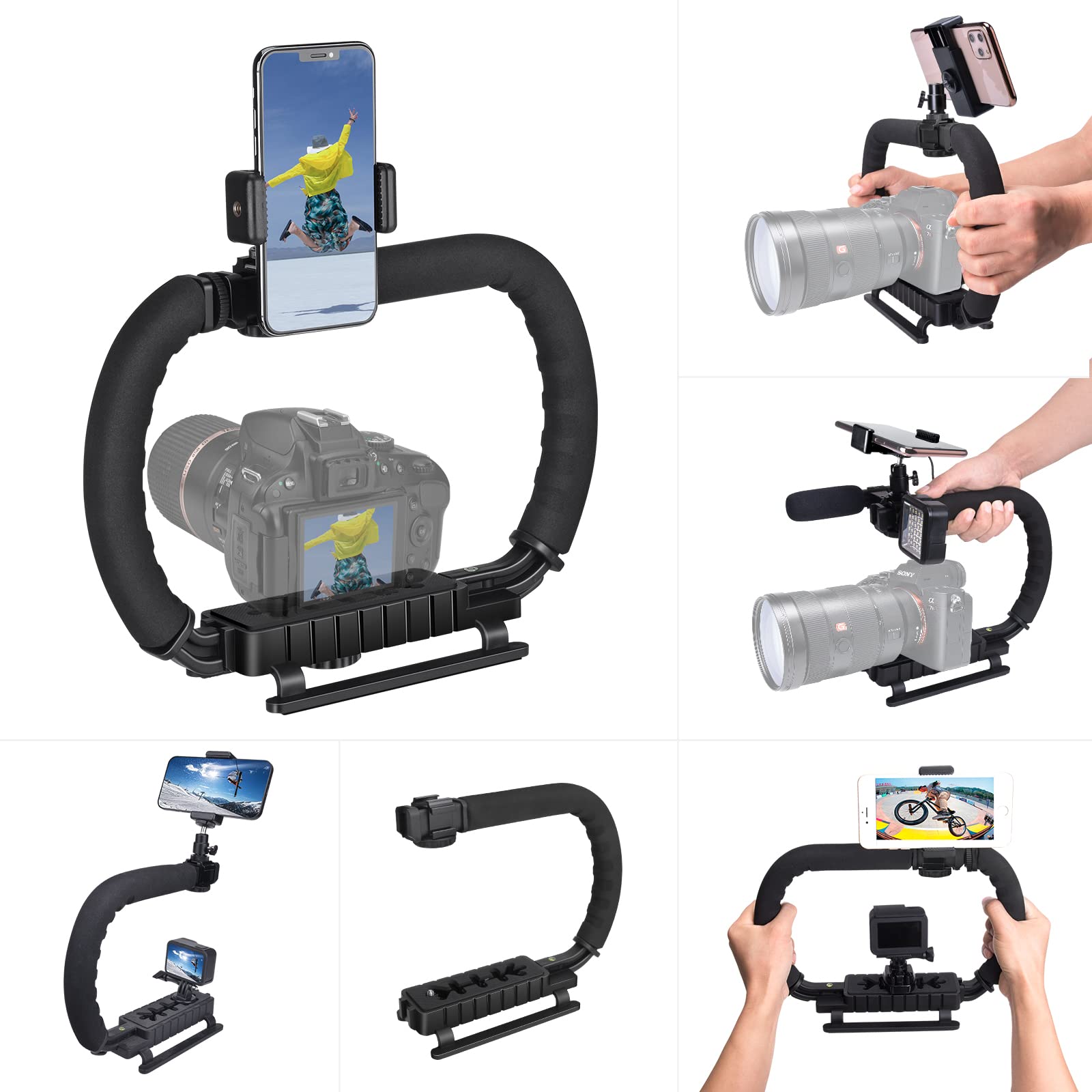 Camera Stabilizer Rig with 3-Shoe Mount