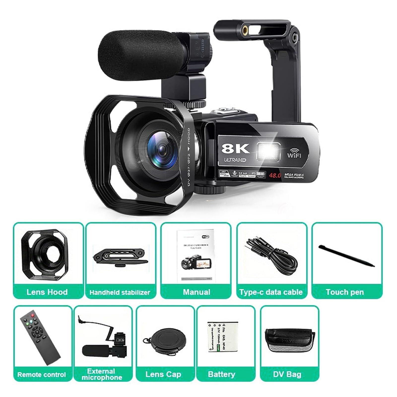 8K Digital Camera 48MP 18X Zoom