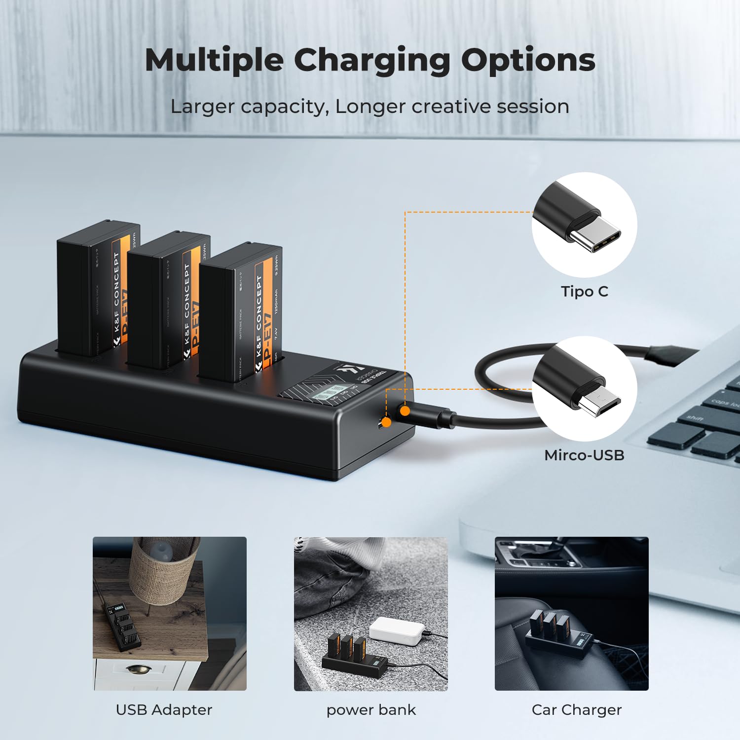 LP-E17 Battery & 3-Slot Charger Kit