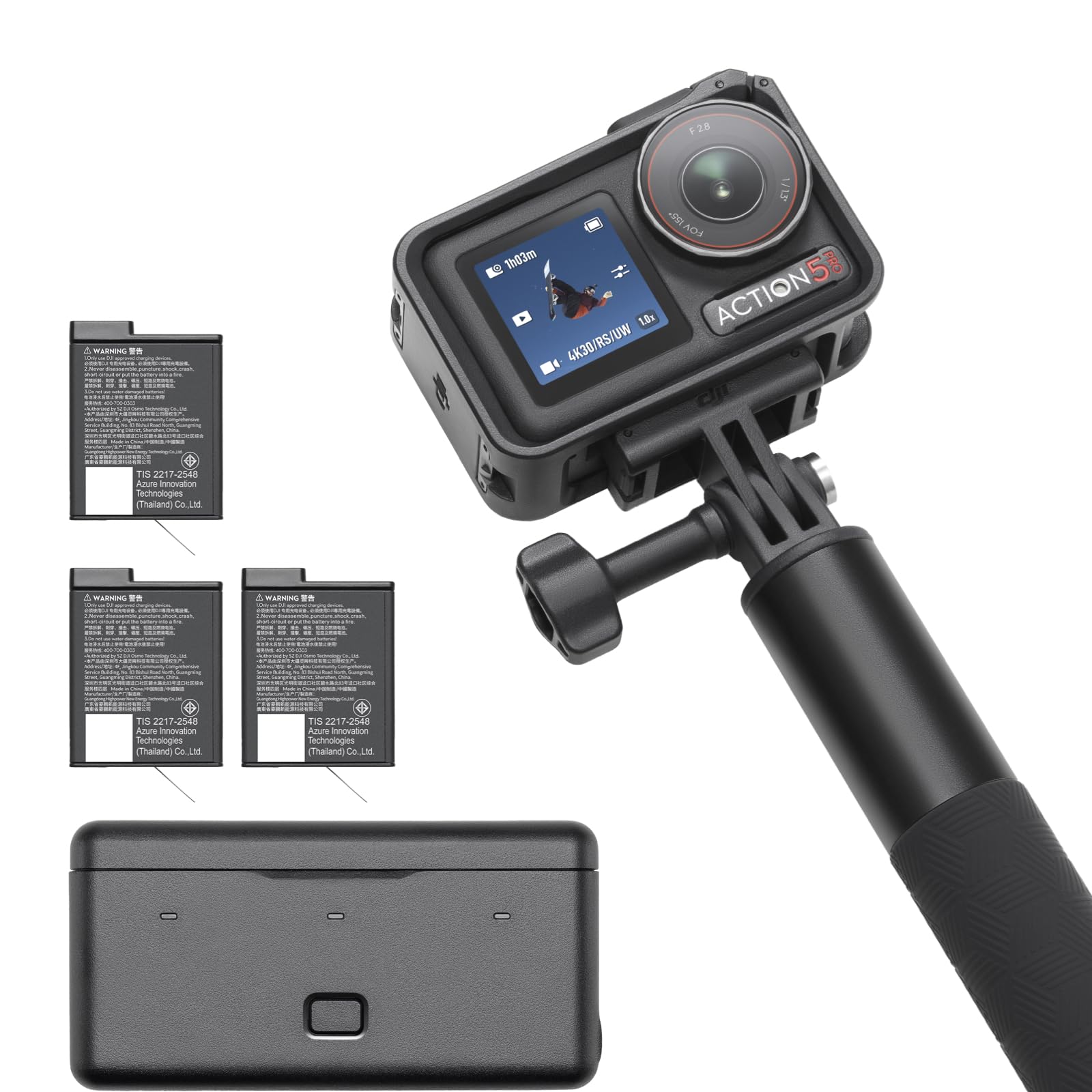 4K Action Camera with Dual Touchscreens