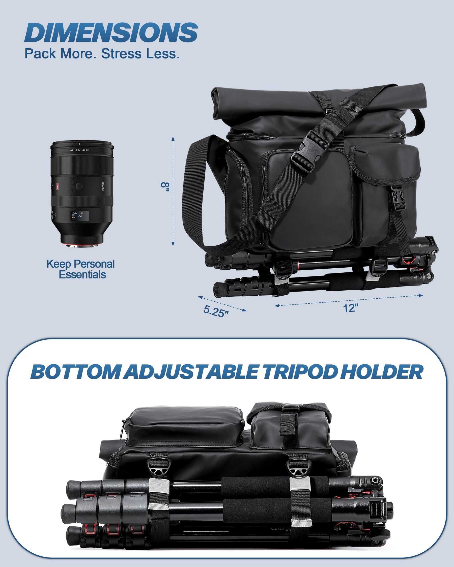 Camera Sling Bag with Tripod Holder