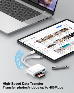 SD Card Reader for iPhone & USB-C Devices
