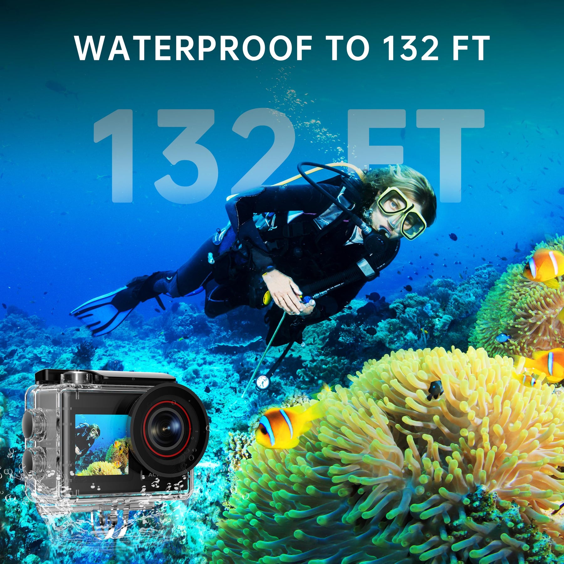 4K Waterproof Action Camera 5X Zoom