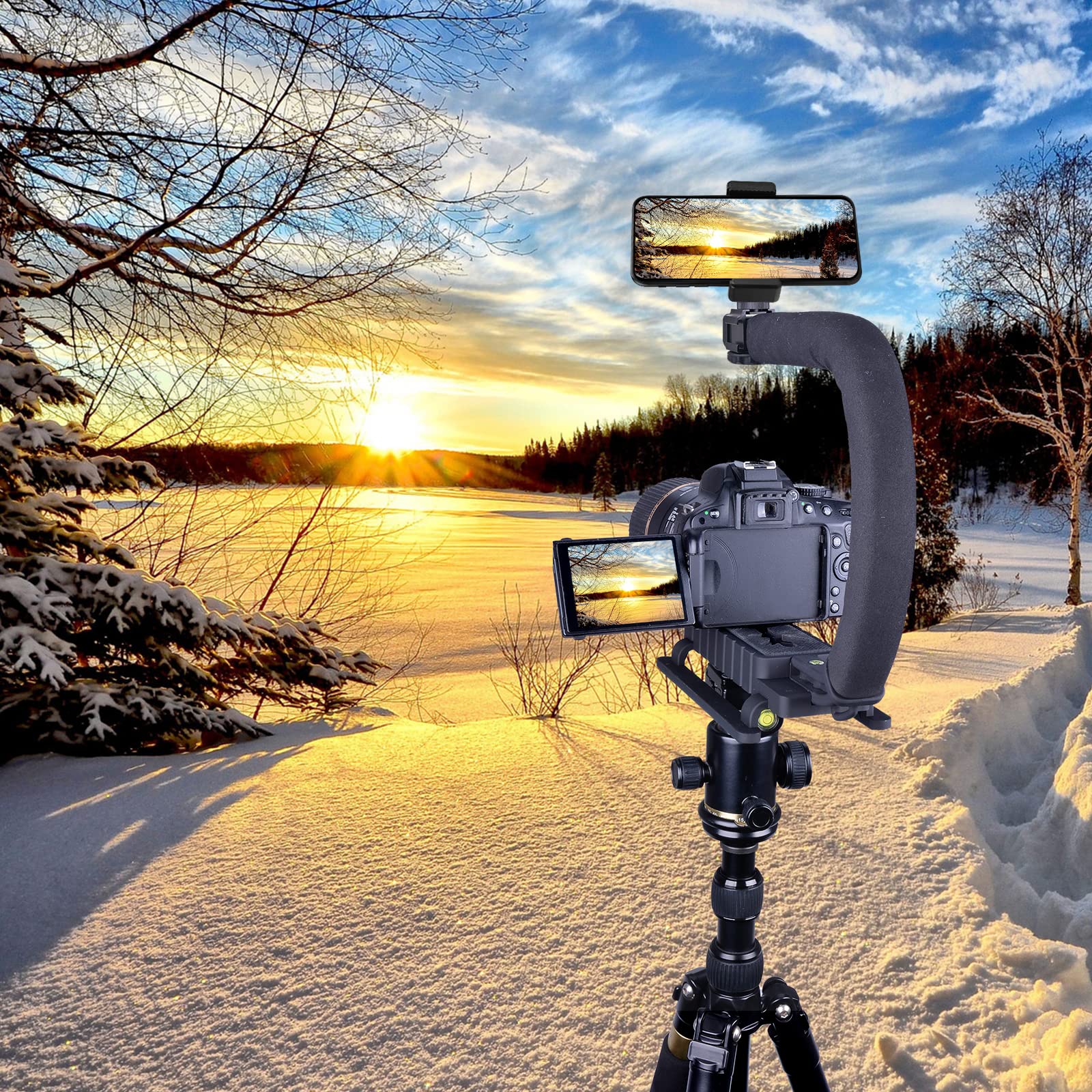 Camera Stabilizer Rig with 3-Shoe Mount